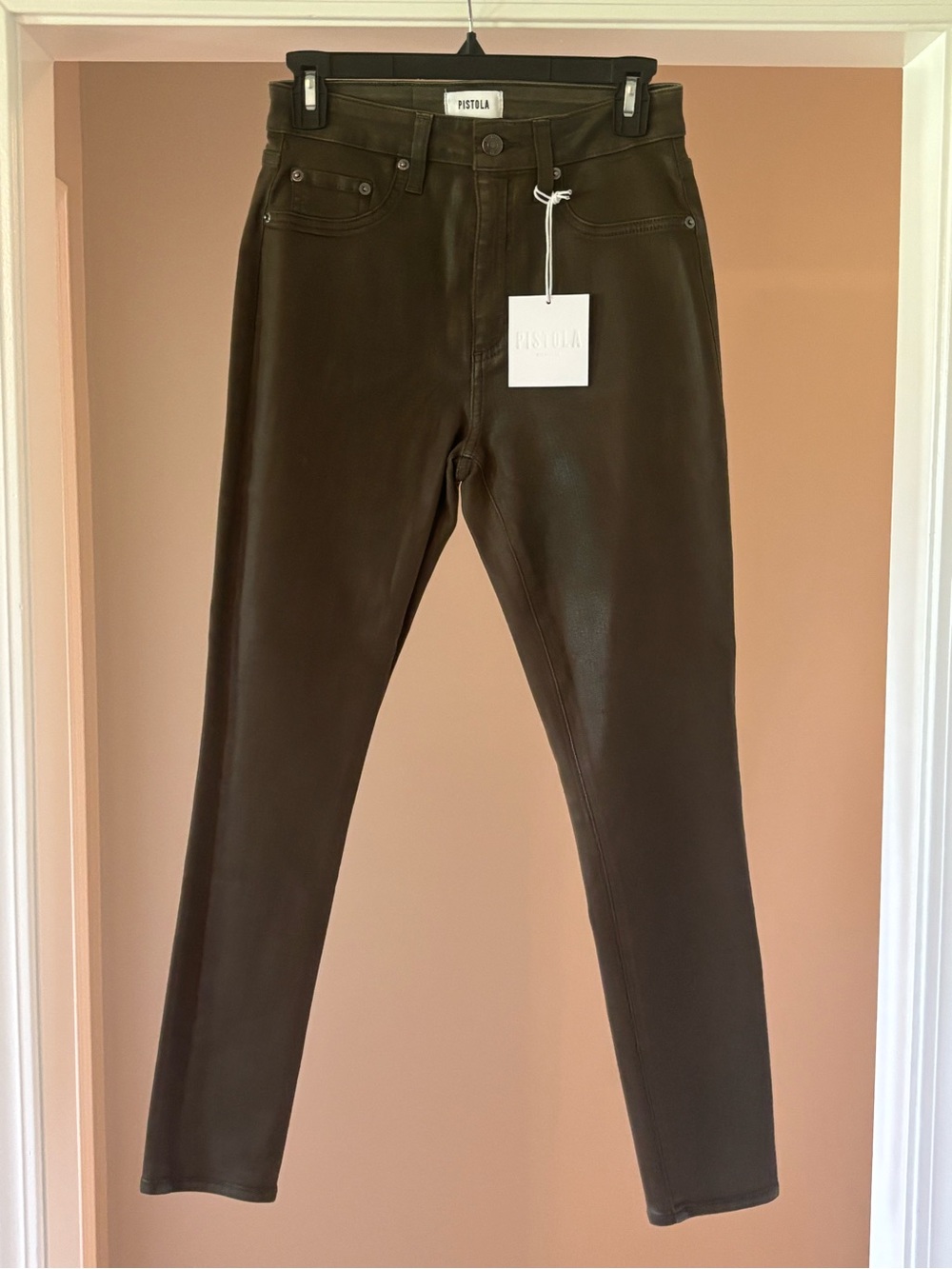Pistola Aline High Rise Skinny Jeans in Dark Brown